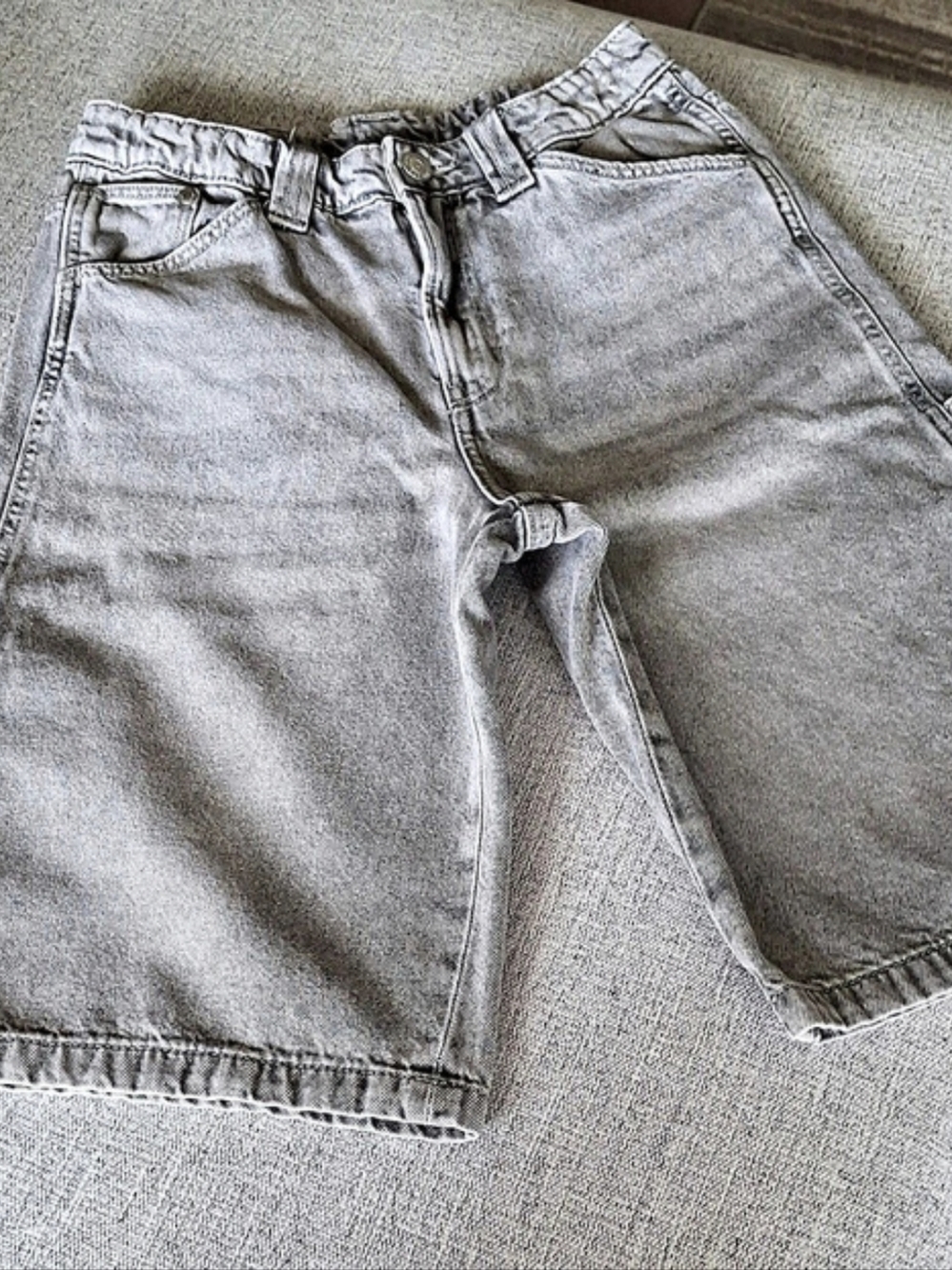 Gray Jean Shorts